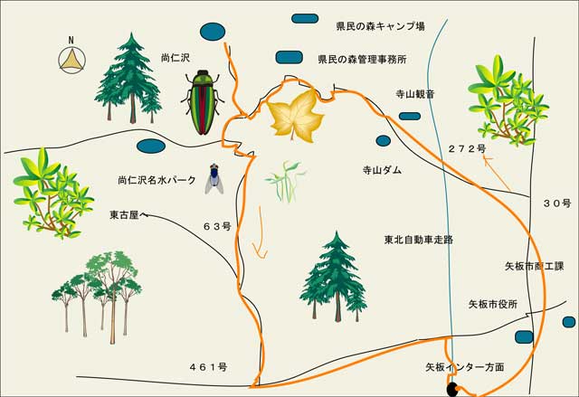 尚仁沢とめいすい公園紹介地図